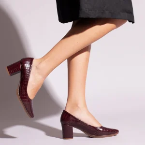 Paris MiMaO ShopOnline URBAN S COCO – Chaussures à Talon BORDEAUX Avec Imprimé Crocodile 19