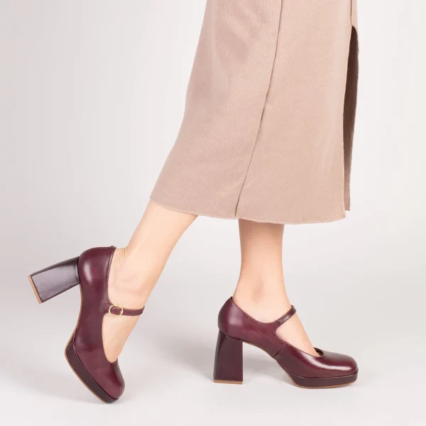 MiMaO ShopOnline BRIGITTE – Chaussures à Bracelet Et Talon Bloc BORDEAUX dernières 7