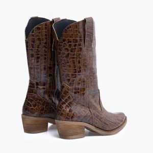 MiMaO ShopOnline VEGAS – Bottes De Cowboy Pour Femme Avec Imprimé Croco MARRON Retour gratuit en magasin. 14