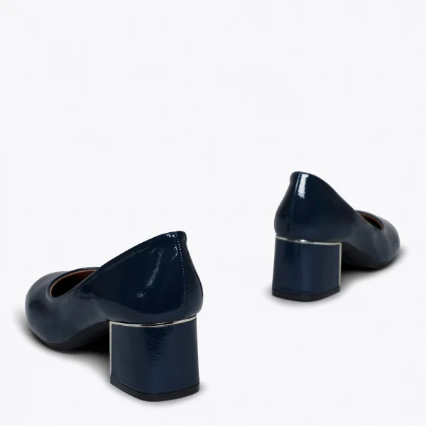 MiMaO ShopOnline URBAN DAME – Chaussure En Cuir Verni à Talon Moyen BLEU MARINE achetez 5