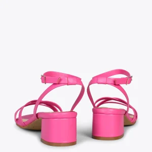 MiMaO ShopOnline VIENA – Sandales à Lanières Fines Et à Talons Bas ROSE grossiste en ligne 12