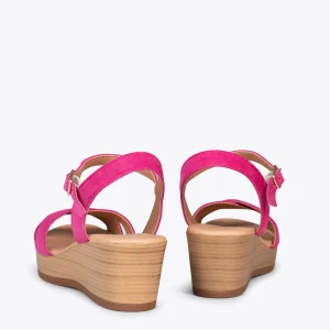 MiMaO ShopOnline MAR – Sandales Compensées Légères à Lanières Croisées FUCHSIA outlet 12