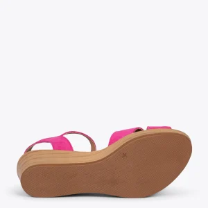 MiMaO ShopOnline MAR – Sandales Compensées Légères à Lanières Croisées FUCHSIA outlet 16