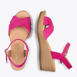 MiMaO ShopOnline MAR – Sandales Compensées Légères à Lanières Croisées FUCHSIA outlet 10