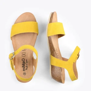 marques pas cher MiMaO ShopOnline OAK – Sandales Compensées Bio En Nubuck JAUNE 10