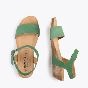 MiMaO ShopOnline OAK – Sandales Compensées Bio En Nubuck VERT guranteed de qualité 10