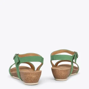 MiMaO ShopOnline OAK – Sandales Compensées Bio En Nubuck VERT guranteed de qualité 12