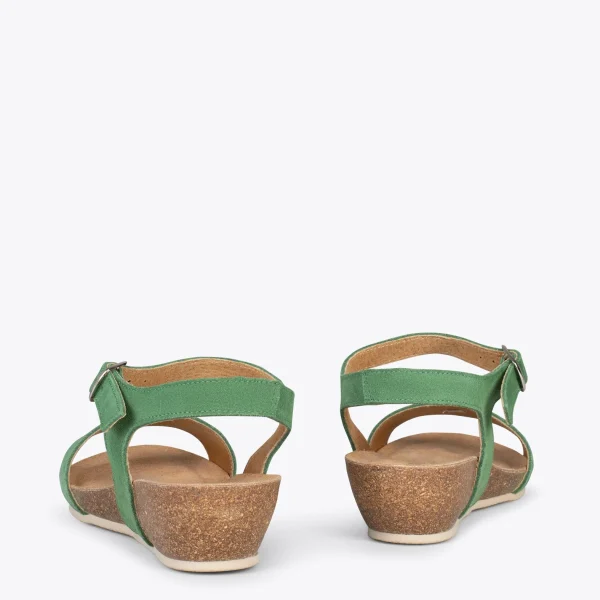 MiMaO ShopOnline OAK – Sandales Compensées Bio En Nubuck VERT guranteed de qualité 4