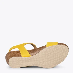 marques pas cher MiMaO ShopOnline OAK – Sandales Compensées Bio En Nubuck JAUNE 16