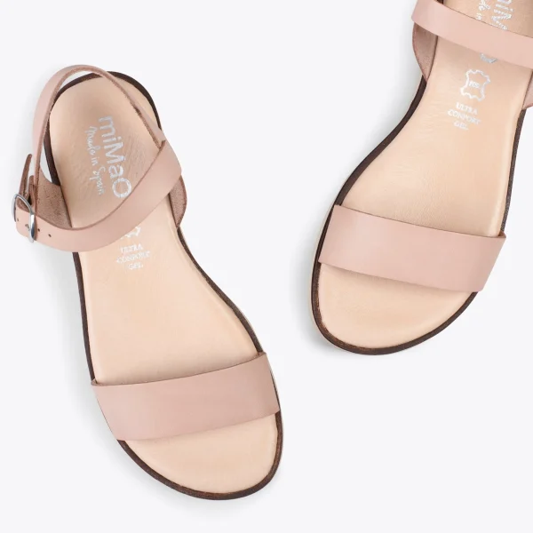 MiMaO ShopOnline RIVER – Sandales En Cuir à Talon Compensé Moyen NUDE grossiste 3