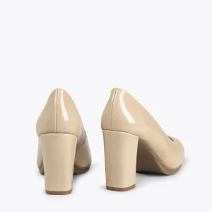 MiMaO ShopOnline URBAN VERNI – Chaussures à Talon Haut En Cuir Verni BEIGE vente pas cher en ligne 13