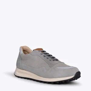 achat pas cher MiMaO ShopOnline BOSTON – Baskets En Cuir Pour Homme GRIS 14