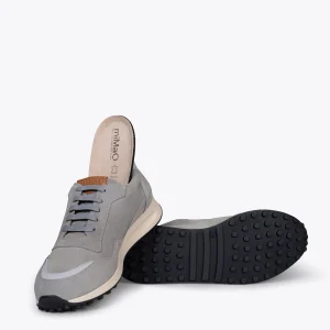 achat pas cher MiMaO ShopOnline BOSTON – Baskets En Cuir Pour Homme GRIS 16