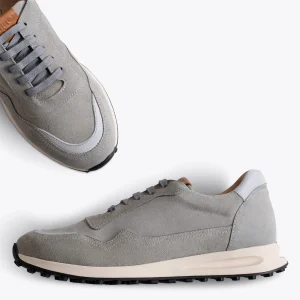 achat pas cher MiMaO ShopOnline BOSTON – Baskets En Cuir Pour Homme GRIS 10