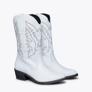 MiMaO ShopOnline DALLAS – Bottes Style Cow-boy BLANC Promotio de vente 10