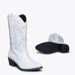 MiMaO ShopOnline DALLAS – Bottes Style Cow-boy BLANC Promotio de vente 16