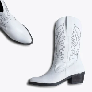 MiMaO ShopOnline DALLAS – Bottes Style Cow-boy BLANC Promotio de vente 12