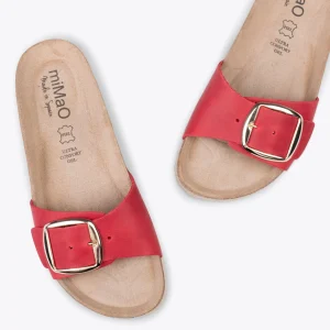 MiMaO ShopOnline CLAVEL – Sandales Plates Pour Femme ROUGE Les achats en ligne 10