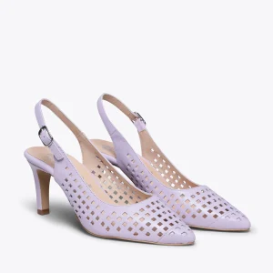 meilleur cadeau MiMaO ShopOnline AJOURÉ- Chaussure Talon Ouvert LILA à Petits Trous 11