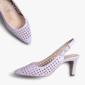 meilleur cadeau MiMaO ShopOnline AJOURÉ- Chaussure Talon Ouvert LILA à Petits Trous 13