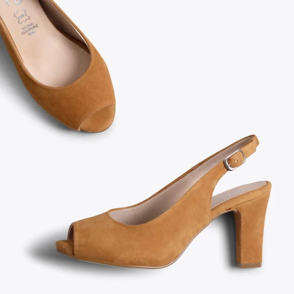 MiMaO ShopOnline PEEP TOE TALON OUVERT – Chaussure Peep-toe Talon Ouvert CAMEL en ligne officielle 4