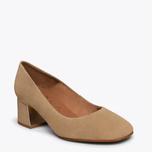 Pas Cher Magasin Soldes MiMaO ShopOnline FEMME – Escarpins Talon Moyen Et Bout Carré TAUPE 15