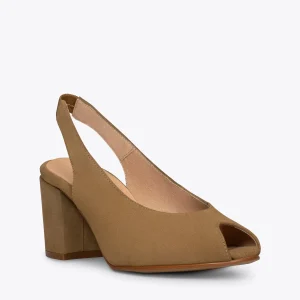 MiMaO ShopOnline WOMAN – Chaussures Sans Talon Peep-toe TAUPE boutique paris 15