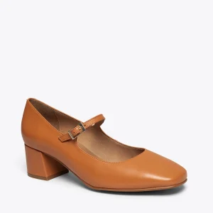 MiMaO ShopOnline BELLA – Chaussures Avec Bracelet Et Bout Carré CAMEL en vente 15