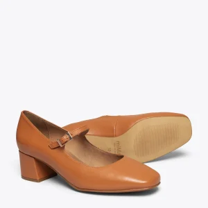 MiMaO ShopOnline BELLA – Chaussures Avec Bracelet Et Bout Carré CAMEL en vente 17