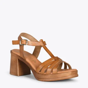 magasins pas chers MiMaO ShopOnline CRETA –Sandale Bride En T CAMEL 14