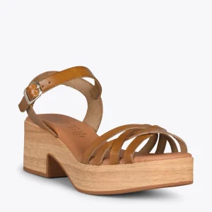 MiMaO ShopOnline WOOD – Sandales Multibrides Imitation Bois CAMEL commentaire favorable 14