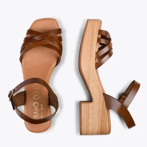 exclusivement disponibles MiMaO ShopOnline WOOD – Sandales Multibrides Imitation Bois MARRON 10