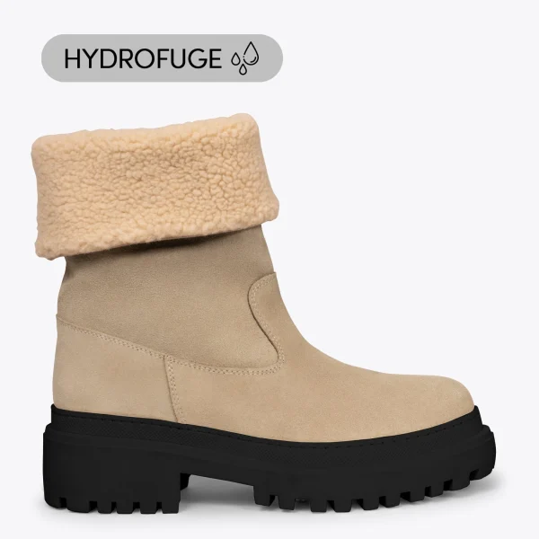 MiMaO ShopOnline POLAR – Bottes BEIGE En Cuir Distributeur Officiel 1