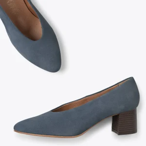 MiMaO ShopOnline URBAN STYLE – Chaussures à Talon Bas En Nubuck BLEU MARINE Nouvelle tendance 11