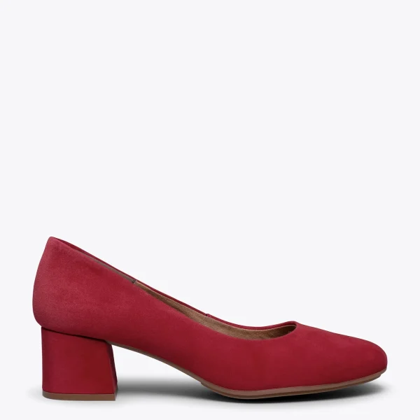 shopping pas cher MiMaO ShopOnline URBAN ROND – Chaussure à Talon Bas ROUGE 1