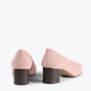 MiMaO ShopOnline URBAN STYLE – Chaussures à Talon Bas En Nubuck ROSE Boutique officielle 13