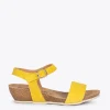 marques pas cher MiMaO ShopOnline OAK – Sandales Compensées Bio En Nubuck JAUNE 20