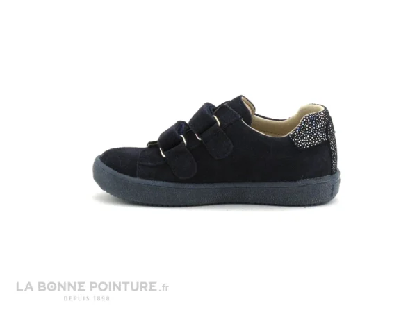 Remise 💯 Bébé Bopy SIJAMAVEL – Bleu Marine – Argent – 👟 Sneakers Velcro BEBE Fille ✨ Paiement sécurisé 4