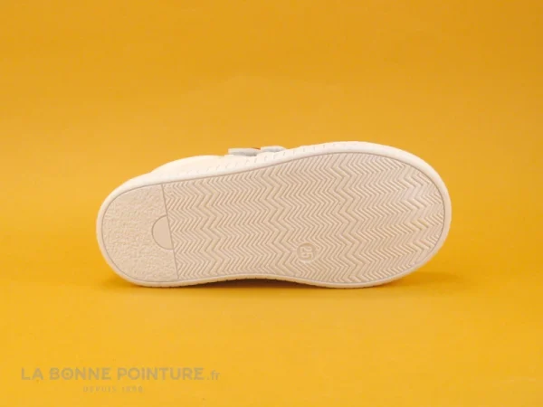 Top ventes Nouveau 🌟 Bébé Kouki By Bopy ILTA Blanc – Or – 👟 Sneakers Fille 3 Velcros – Coeur Rouge 😉 6