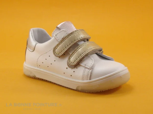 Meilleur Prix Garanti Sortie 🔥 Bébé Bopy RETAIL Blanc Or – Basket BEBE Fille Avec Velcro 😉 6