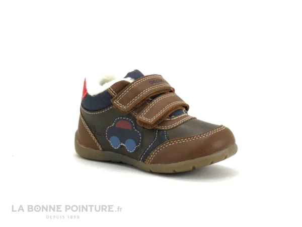 Acheter ✔️ Bébé Geox ELTHAN Cognac Navy – B261PA – Basket Bebe 2 Velcros ⌛ vente en ligne 6