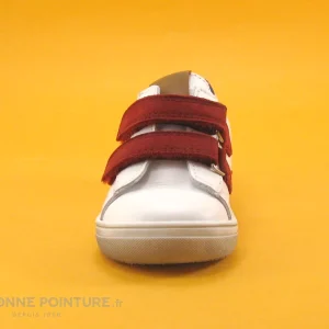 Remise ✔️ Bébé Bopy RAMDAM Blanc Rouge – Basket Mode BEBE 2 Velcros 😉 prix de gros 11