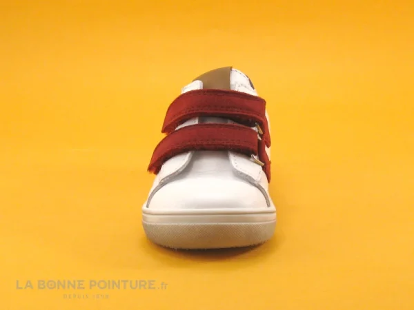 Remise ✔️ Bébé Bopy RAMDAM Blanc Rouge – Basket Mode BEBE 2 Velcros 😉 prix de gros 3