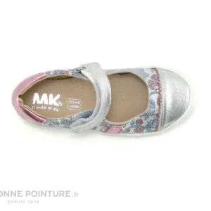 Promo 💯 Bébé MKids MELKI – MK 202D9EB – Ballerine Velcro Fille – Fleur – Metal 🎉 marque pas cher 19