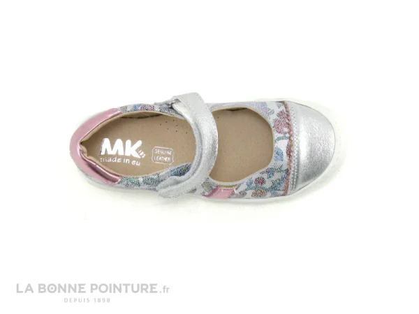 Promo 💯 Bébé MKids MELKI – MK 202D9EB – Ballerine Velcro Fille – Fleur – Metal 🎉 marque pas cher 7