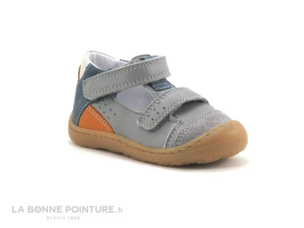 De super promotions disponibles Sortie 🎁 Bébé Bopy JET Gris – Orange – Chaussure Ouverte BEBE 😉 1