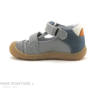 De super promotions disponibles Sortie 🎁 Bébé Bopy JET Gris – Orange – Chaussure Ouverte BEBE 😉 13