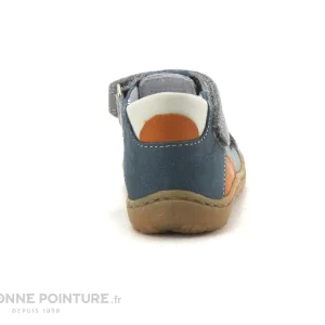 De super promotions disponibles Sortie 🎁 Bébé Bopy JET Gris – Orange – Chaussure Ouverte BEBE 😉 15