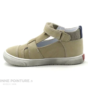 pas cher Coupon 🔔 Bébé Bopy RESTO Beige – Chaussure Ouverte Bebe Garcon – Velcro ⌛ 13