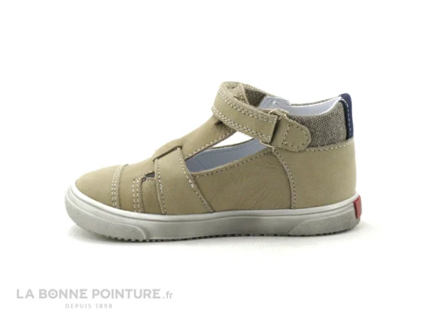 pas cher Coupon 🔔 Bébé Bopy RESTO Beige – Chaussure Ouverte Bebe Garcon – Velcro ⌛ 4